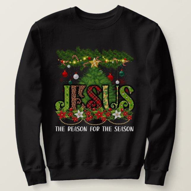 Sweatshirt Christian Jesus La Raison Noël Saison de vacances (Design devant)