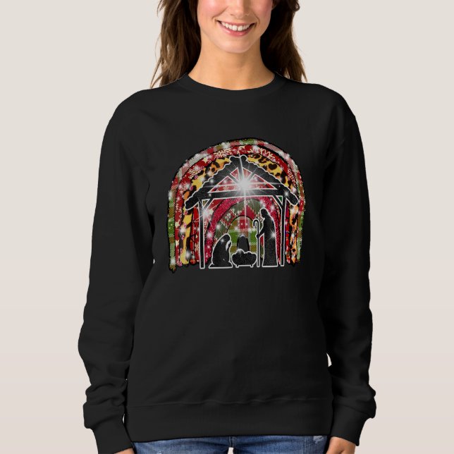 Sweatshirt Christian Joyeux Noël Buffalo Plaid Jésus (Devant)