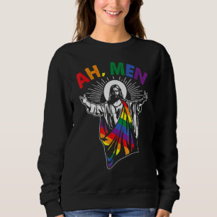 Sweatshirt Christian Lgbt Gay pride Jésus Rainbow Ah Men Homm