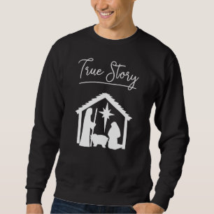 Sweatshirt Christian Noël Vraie Histoire Jésus Bébé Nativité
