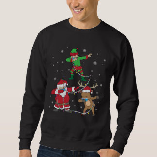 Sweatshirt Christmas 2020 Dabbing Santa Elf Reindeer Face Mas