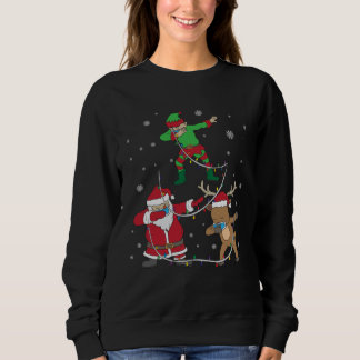 Sweatshirt Christmas 2020 Dabbing Santa Elf Reindeer Face Mas