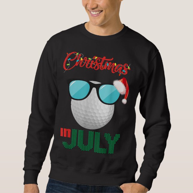 Sweatshirt Christmas à July Golf Glasses Santa Hat Su (Devant)