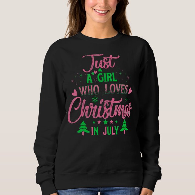 Sweatshirt Christmas Aka Juste Une Fille Qui Aime Noël Dans (Devant)