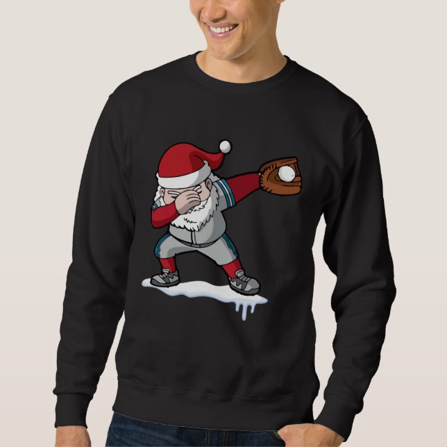 Sweatshirt Christmas Baseball Santa Claus Quarterback Boys Ki (Devant)