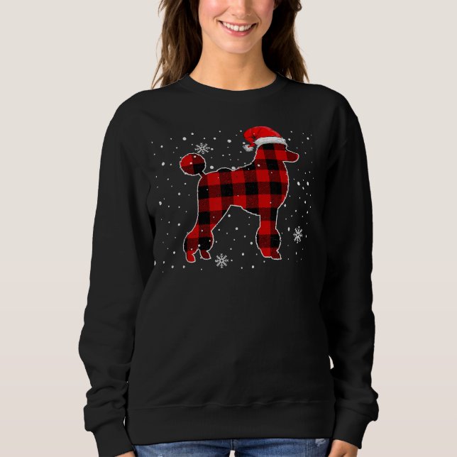 Sweatshirt Christmas Buffalo Plaid Dog Christmas Pooda Pa (Devant)
