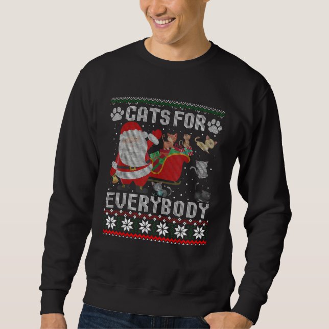 Sweatshirt Christmas Cats For Everybody Ugly Sweater  Cute (Devant)