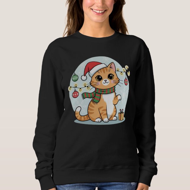 Sweatshirt  Christmas Cozy Santa Kitty T-Shirt (Devant)