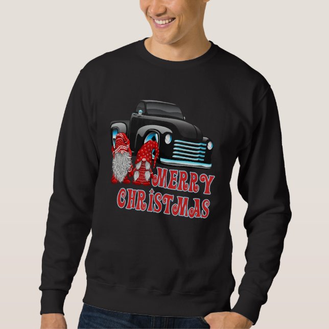 Sweatshirt Christmas Cute Gnome Vintage (Devant)