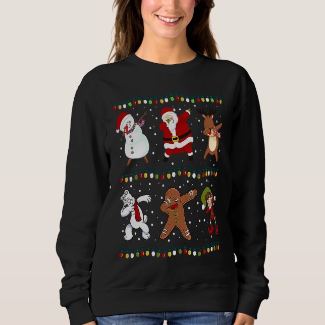 Sweatshirt Christmas  Dabbing Santa Claus Dabbing Snowman  XM (Devant)