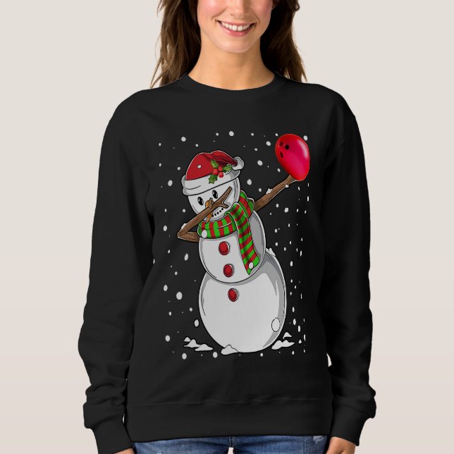 Sweatshirt Christmas Dabbing Snowman Bowling Boys Kids Xmas S (Devant)