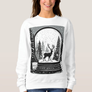 Sweatshirt Christmas deer ans trees sweat-shirt for women