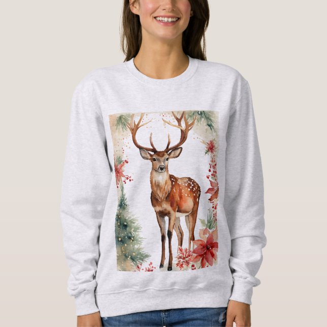 Sweatshirt Christmas deer sweat-shirt for women (Devant)