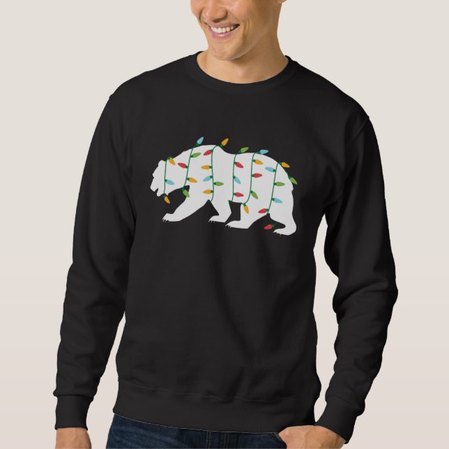 Sweatshirt Christmas  for Animal  Christmas Lights Bear (Devant)