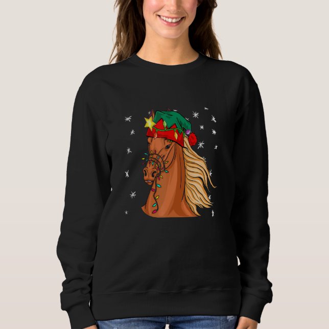 Sweatshirt Christmas for men women kids ELF Horse (Devant)