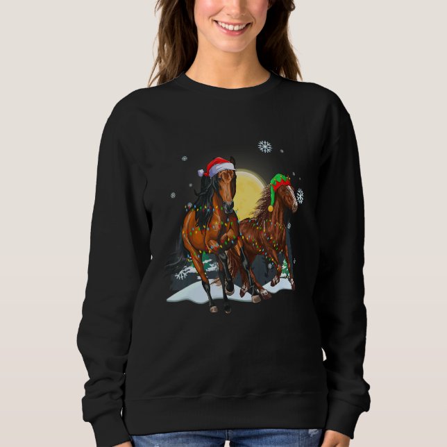 Sweatshirt Christmas for men women kids Santa ELF Horse (Devant)