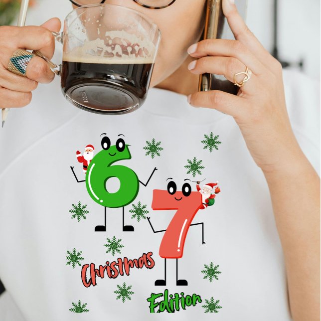 Sweatshirt Christmas Gen Alpha 6 7 Meme Cartoon  (Créateur téléchargé)
