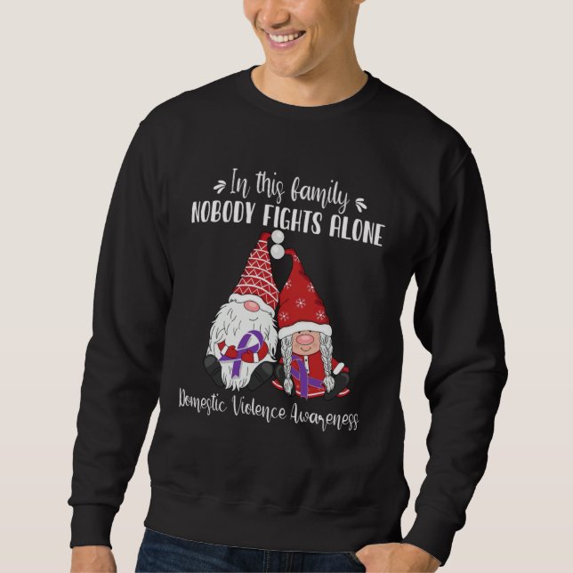 Sweatshirt Christmas Gnomes Domestic Violence Awareness (Devant)