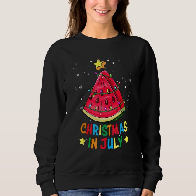 Sweatshirt Christmas In July Watermelon Christmas Tree Summer (Devant)