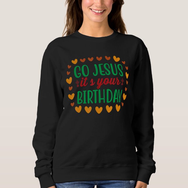 Sweatshirt Christmas Jesus Cookies Mistletoe Snowman Present (Devant)