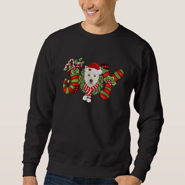 Sweatshirt Christmas Joy Dwarf Stocking West Highland White T (Devant)