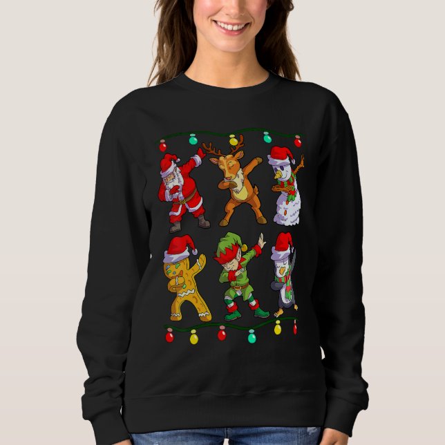 Sweatshirt Christmas Kids Boys Men Dabbing Santa Elf Deer Fri (Devant)