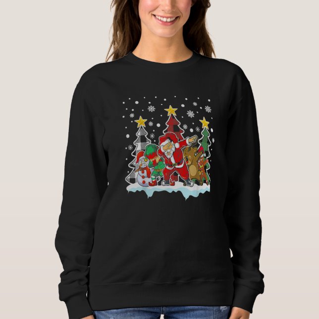 Sweatshirt Christmas Kids Boys Men Dabbing Santa Elf Deer Fri (Devant)