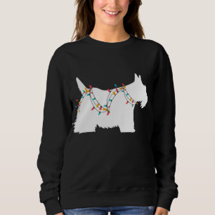 Sweatshirt Christmas Lights Scottish Terrier un Amoureux des 