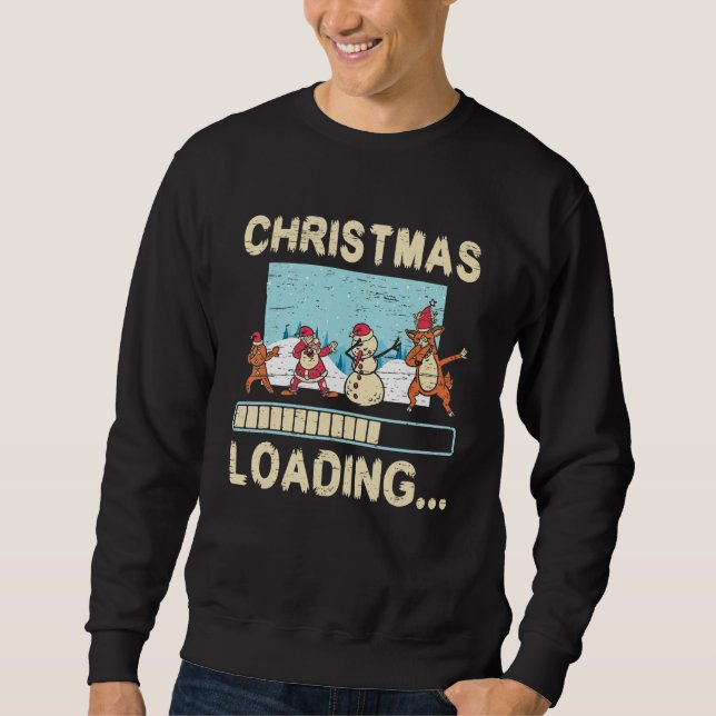 Sweatshirt Christmas Loading Santa Claus Reindeer Holidays (Devant)
