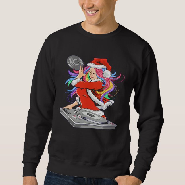 Sweatshirt Christmas night Dance Party Women colorful hair (Devant)