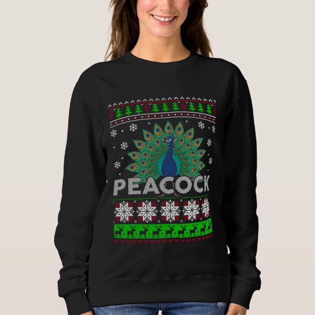 Sweatshirt Christmas Peacock Ugly Sweater Xmas  For Women Gir (Devant)