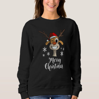 Sweatshirt Christmas Quote Merry Xmas  Deer