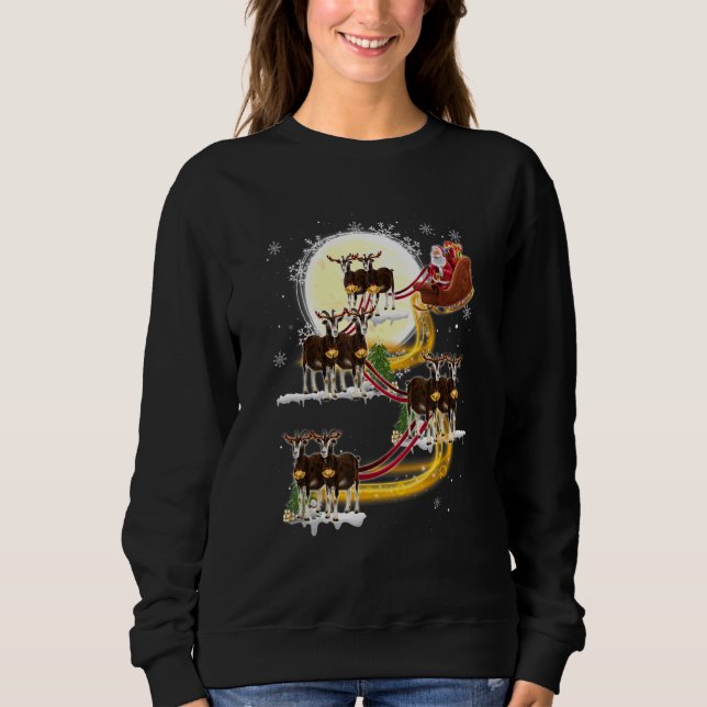 Sweatshirt Christmas Santa Claus Riding Goat Goat Xmas (Devant)