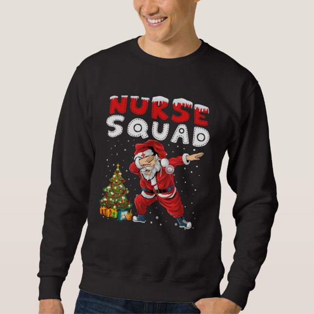 Sweatshirt Christmas Scrub Women Dabbing Santa Scrubs Nurse S (Devant)
