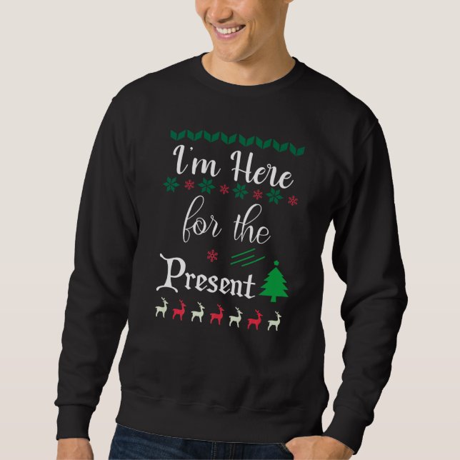 Sweatshirt Christmas Snow Cookies Mistletoe Snowman Present (Devant)