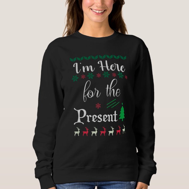 Sweatshirt Christmas Snow Cookies Mistletoe Snowman Present (Devant)