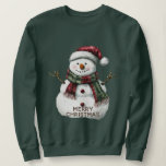 Sweatshirt Christmas Snowman<br><div class="desc">Snowman de Noël avec foulard et casquette</div>