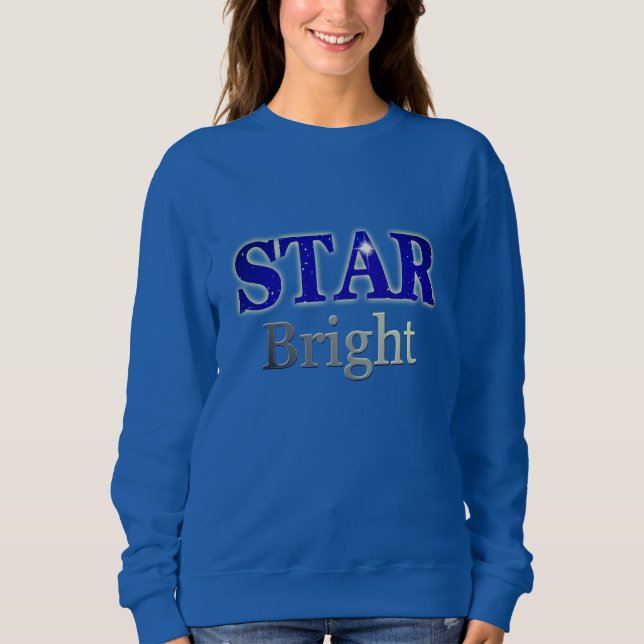 Sweatshirt Christmas Star Word Art Bleu et Argent (Devant)