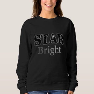 Sweatshirt Christmas Star Word Art Noir et Argent