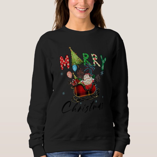 Sweatshirt christmas tree merry xmas for familiy 1 (Devant)