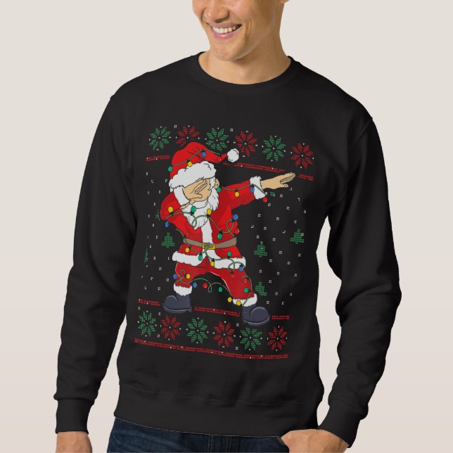 Sweatshirt Christmas Ugly Sweater Dabbing Santa Claus With Xm (Devant)