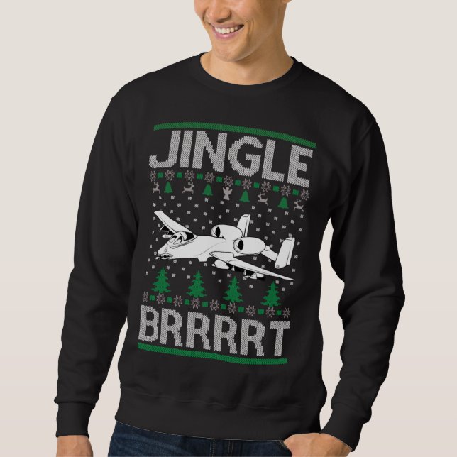 Sweatshirt Christmas Ugly Sweater Style Military Gun Owner (Devant)