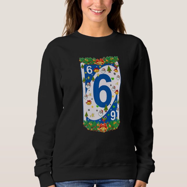 Sweatshirt Christmas Uno Cards Xmas Tree Santa Wreath Snowfla (Devant)