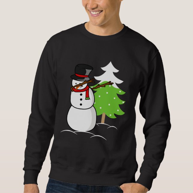 Sweatshirt Christmas winter holiday dabbing snowman (Devant)