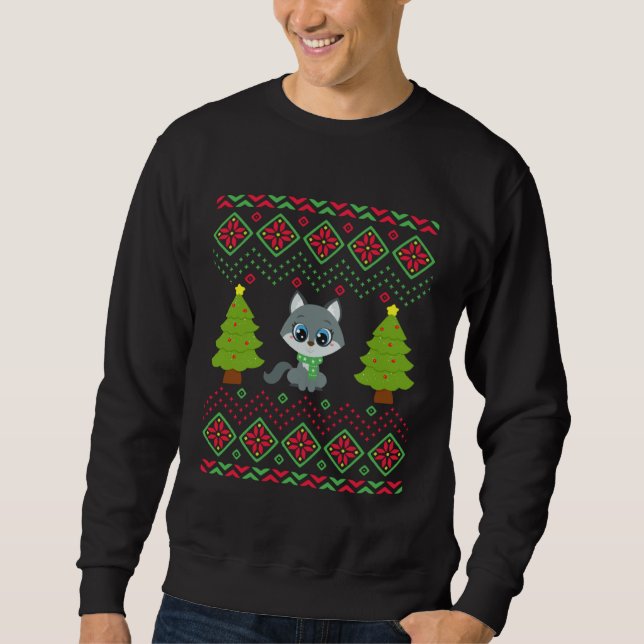 Sweatshirt Christmas Wolf  Classic Ugly Sweater Teen Girls Wo (Devant)