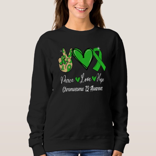 Sweatshirt Chromosome 12 Sensibilisation Paix Aimer Espoir Ri (Devant)