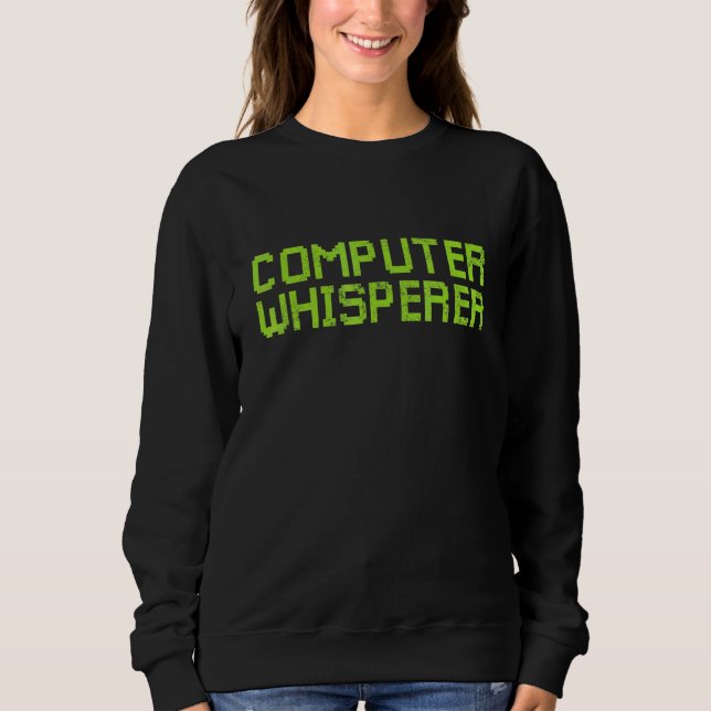 Sweatshirt Chuchoteur d'ordinateur Technicien IT Rétro Nerd G (Devant)