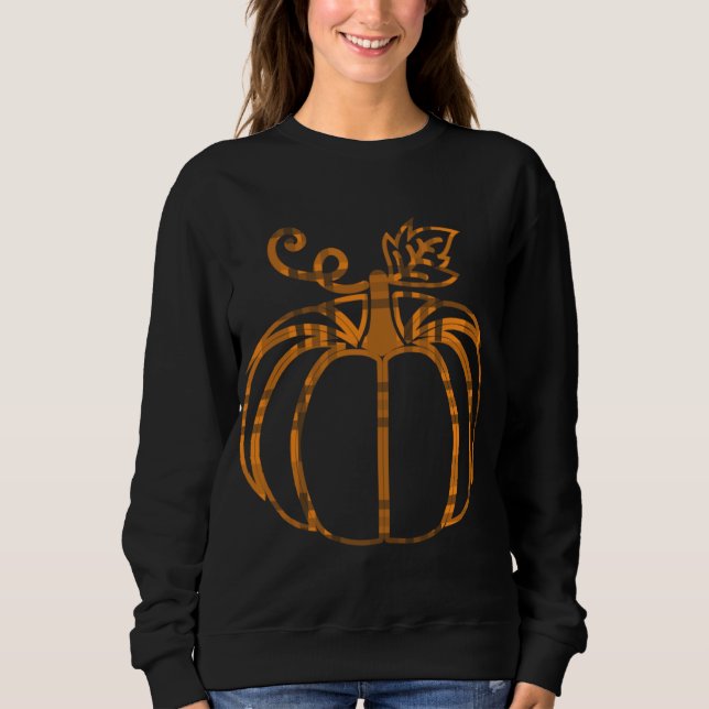 Sweatshirt Chute Citrouille Épice mignonne Bison d'automne Pl (Devant)