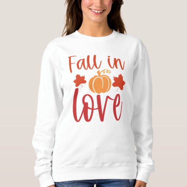 Sweatshirt Chute en amour Citrouille Floral (Devant)