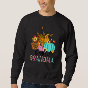 Sweatshirt Chute Leopard Plaid Citrouilles Merci grand-mère M